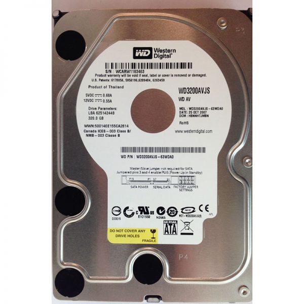 WD3200AVJS - Western Digital 320GB 7200 RPM SATA 3.5" HDD