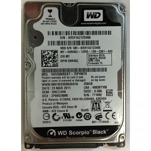 WD3200BEKT - Western Digital 320GB 7200 RPM SATA 2.5" HDD