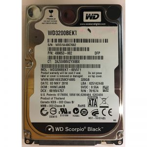 499053-002 - HP 320GB 7200 RPM SATA 2.5" HDD