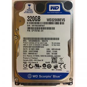 WD3200BEVS - Western Digital 320GB 5400 RPM SATA 2.5" HDD