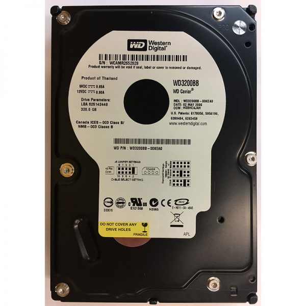 WD3200BB-00KEA0 - Western Digital 320GB 7200 RPM IDE 3.5" HDD