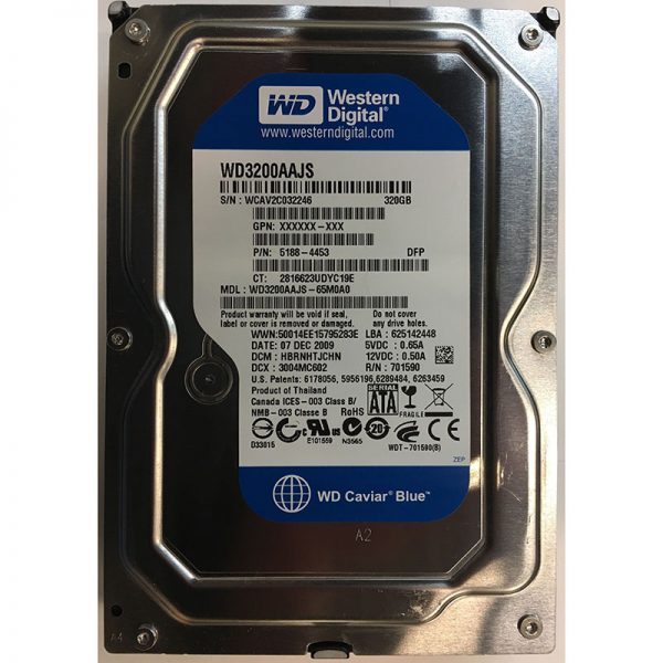 WD3200AAJS-65M0A0 - Western Digital 320GB 7200 RPM SATA 3.5" HDD