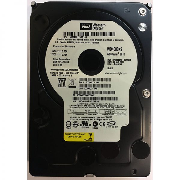 WD4000KS-22MNB0 - Western Digital 400GB 7200 RPM SATA 3.5" HDD