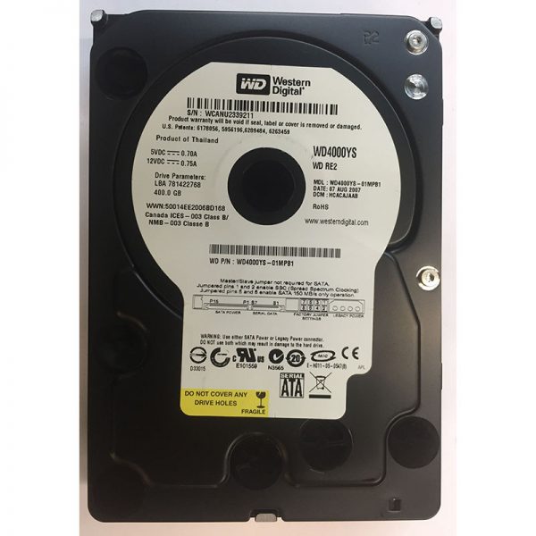 WD4000YS - Western Digital 400GB 7200 RPM SATA 3.5" HDD