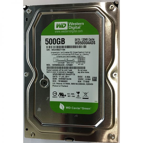 WD5000AADS - Western Digital 500GB 7200 RPM SATA 3.5" HDD