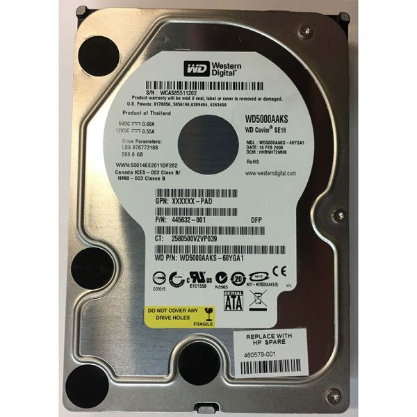 WD5000AAKS-60YGA1 - Western Digital 500GB 7200 RPM SATA 3.5" HDD