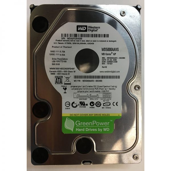 WD5000AAVS-00G9B0 - Western Digital 500GB 5400 RPM SATA 3.5" HDD