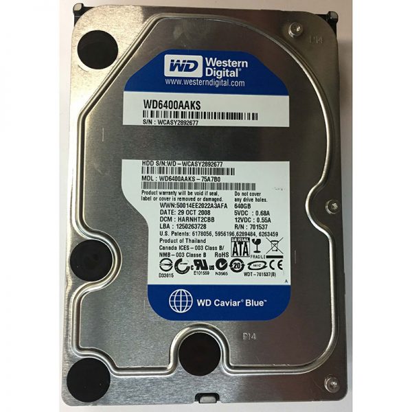 WD6400AAKS-75A7B0 - Western Digital 640GB 7200 RPM SATA 3.5" HDD