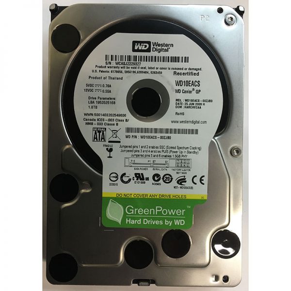 WD10EACS-00ZJB0 - Western Digital 1TB 7200 RPM SATA 3.5" HDD