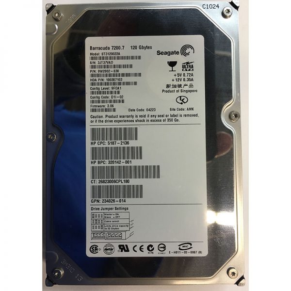 5187-2136 - HP 120GB 7200 RPM IDE 3.5" HDD