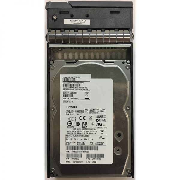 108-00227+A1 - NetApp 600GB 15K RPM SAS 3.5" HDD for DS4243 24 bay enclosures.