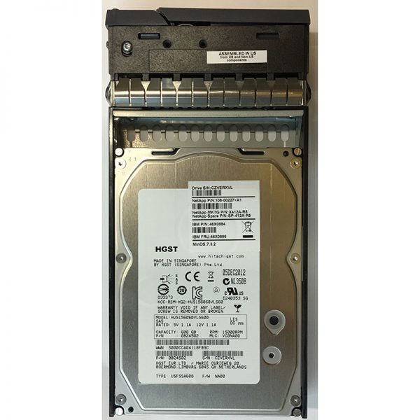 108-00227+A1 - NetApp 600GB 15K RPM SAS 3.5" HDD for DS4243 24 bay enclosures.