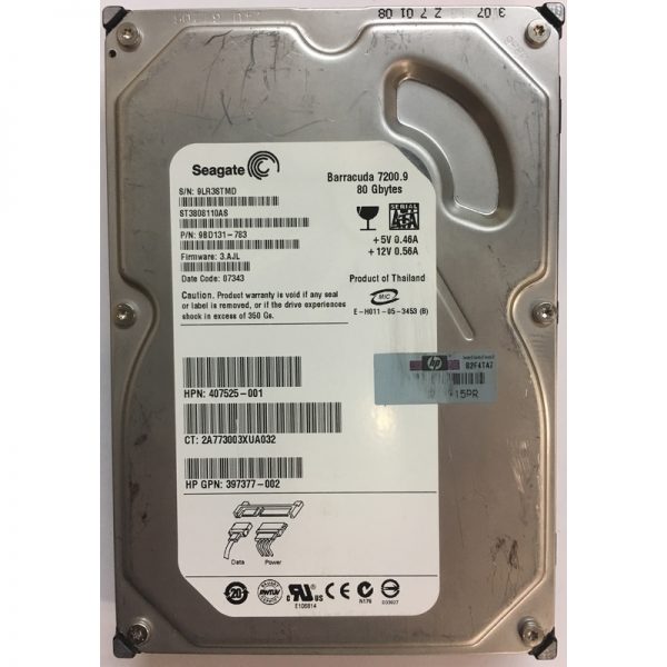 9BD131-783 - Seagate 80GB 7200 RPM SATA 3.5" HDD