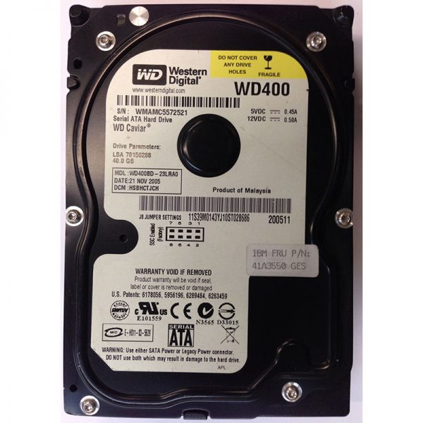 41A3550 - IBM 40GB 7200 RPM SATA 3.5" HDD