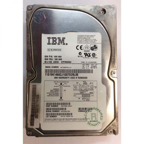 9N7006-055 - Seagate 36GB 10K RPM SCSI 3.5" HDD U160 80 pin