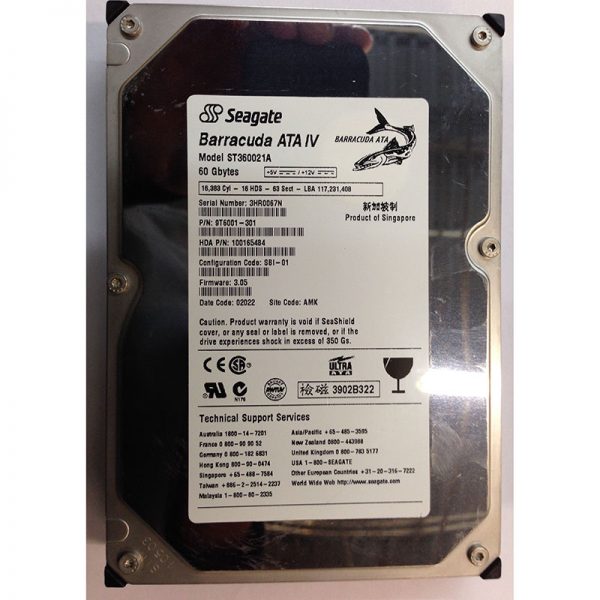 9T6001-301 - Seagate 60GB 7200 RPM IDE 3.5" HDD