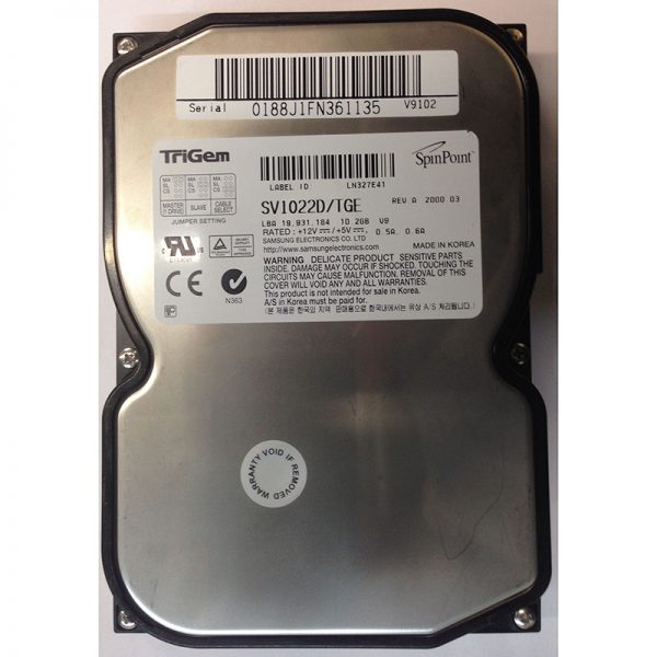 SV1022D/TGE - Samsung 10GB 5400 RPM IDE 3.5" HDD