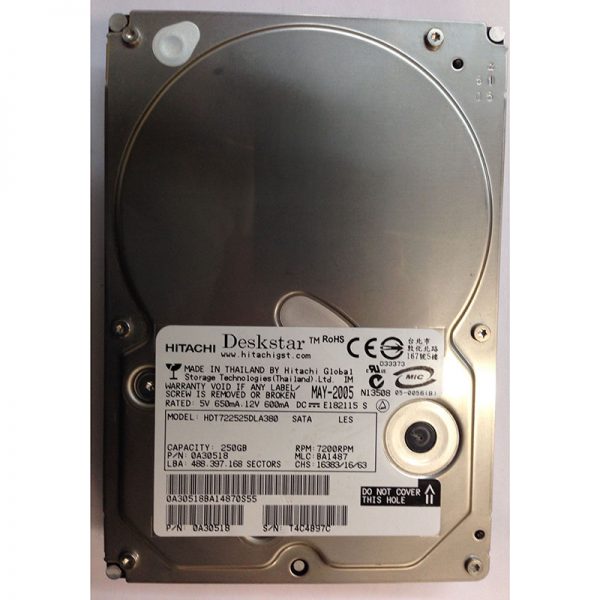 0A30518 - Hitachi 250GB 7200 RPM SATA 3.5" HDD