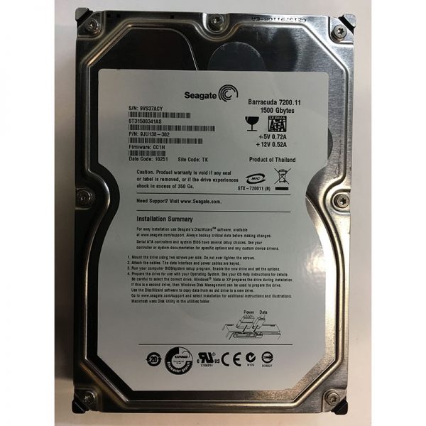 9JU138-302 - Seagate 1.5TB 7200 RPM SATA 3.5" HDD