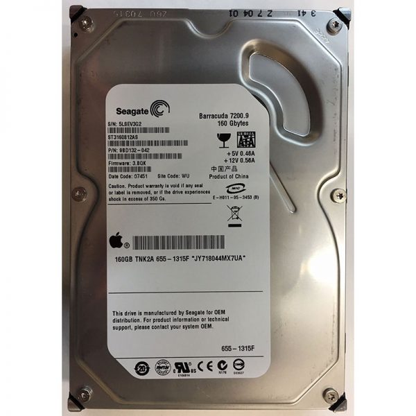 655-1315F - Apple 160GB 7200 RPM SATA 3.5" HDD