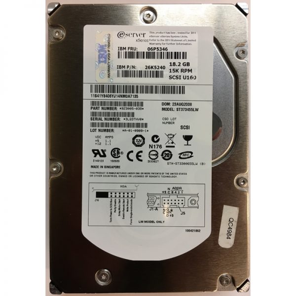 06P5346 - IBM 18GB 15K RPM SCSI 3.5" HDD U160 68 pin