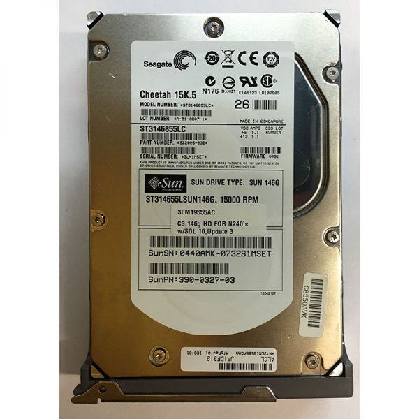 9Z2006-032 - Seagate 146GB 15K RPM SCSI 3.5" HDD U320 80 pin w/ tray