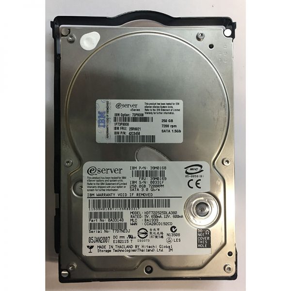 0A33148 - IBM 250GB 7200 RPM SATA 3.5" HDD HDT722525DLA380 version