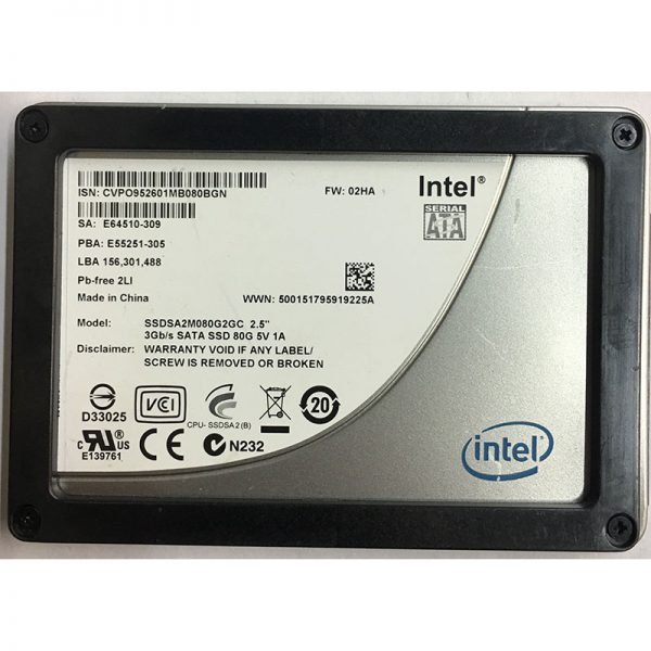 SSDSA2M080G2GC - Intel 80GB SSD SATA 2.5" HDD