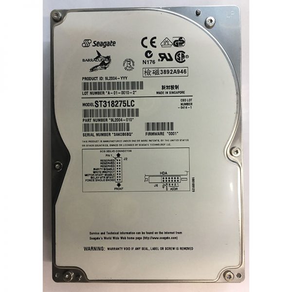 ST318275LC - Seagate 18GB 7200 RPM SCSI 3.5" HDD Ultra 2 80 pin