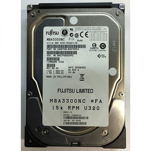 CA06708-B40700FA - Fujitsu 300GB 15K RPM SCSI 3.5" HDD U320 80pin