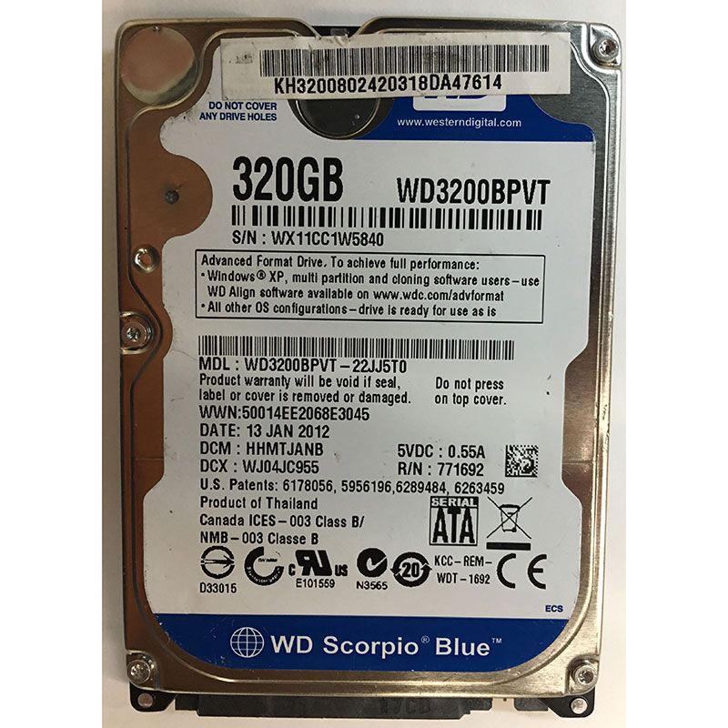 Western Digital 320GB AV 2.5" SATA II – Hard Disk Interno Per DVR E Sorveglianza