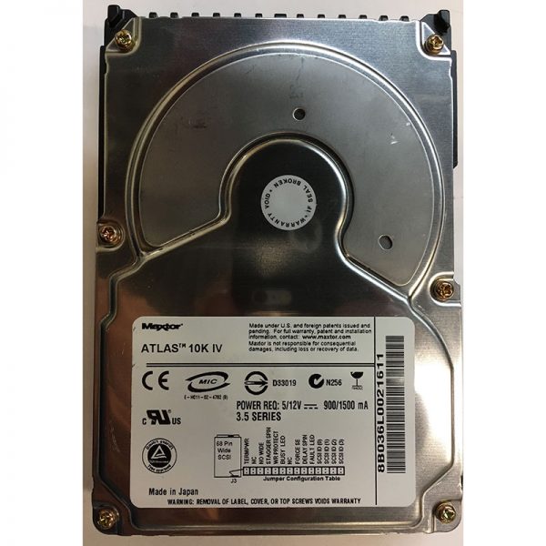 8B036L0 - Maxtor 36GB 10K RPM SCSI 3.5" HDD U320 68 pin