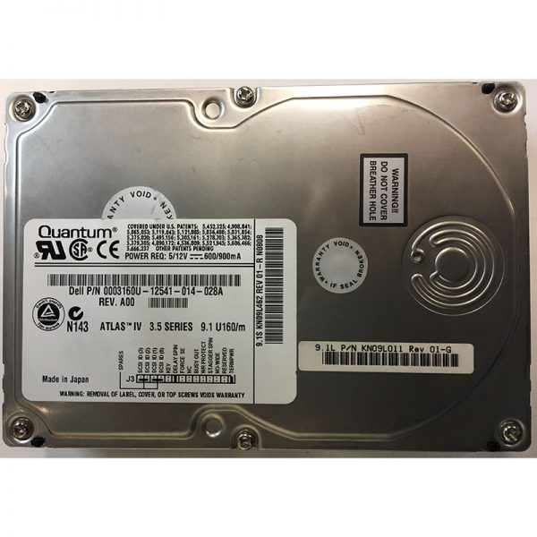 KN09L011 rev 01-G - Dell 9GB 7200 RPM SCSI 3.5" HDD U160 68 pin