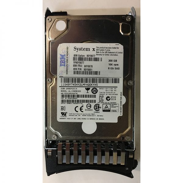 90Y8877 - IBM 300GB 10K RPM SAS 2.5" HDD w/ tray