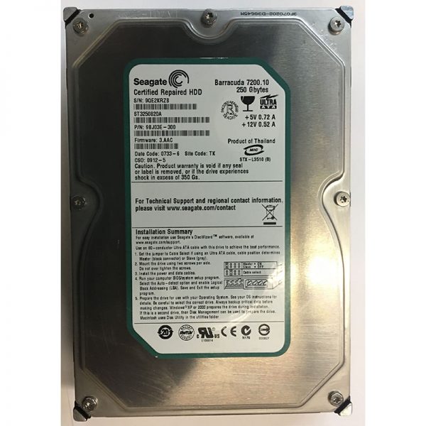 9BJ03E-300 - Seagate 250GB 7200 RPM IDE 3.5" HDD