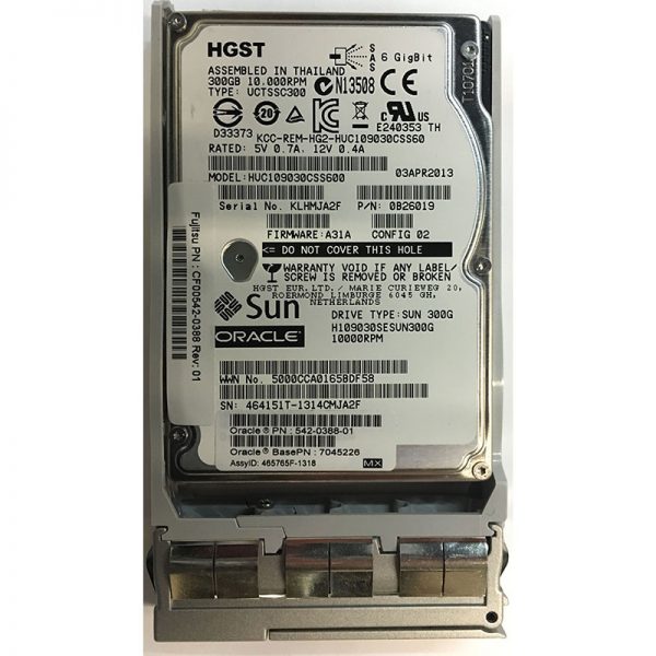 XRB-SS2CF-300G10K2 - Sun 300GB 10K RPM SAS 2.5" HDD w/ tray