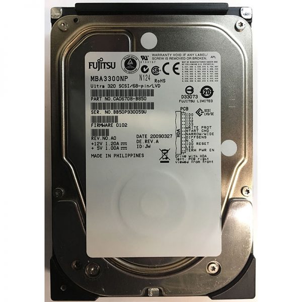 CA06708-B850 - Fujitsu 300GB 15K RPM SCSI 3.5" HDD 68 pin