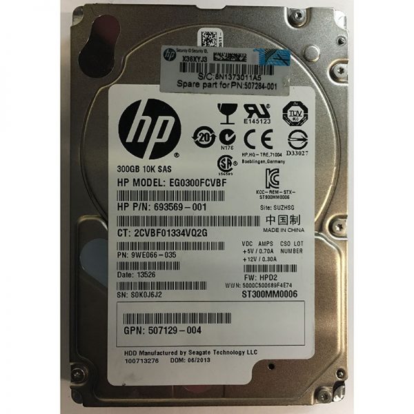 EG0300FCVBF - HP 300GB 10K RPM SAS 2.5" HDD