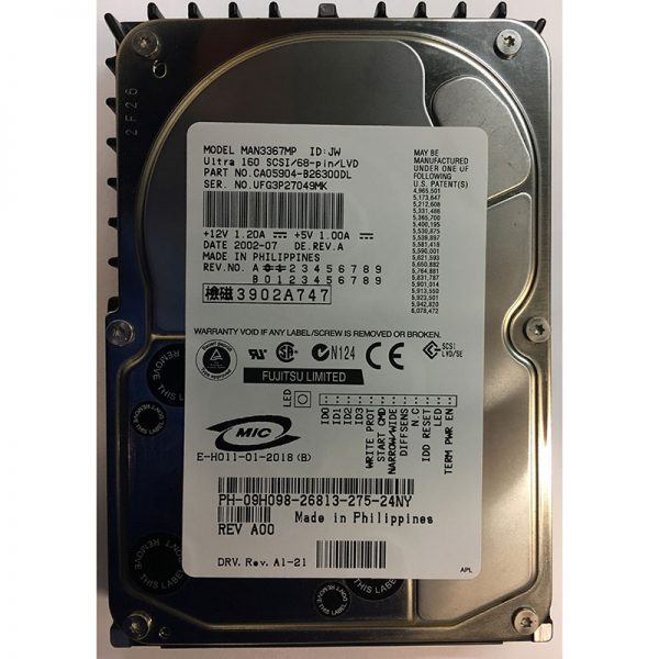 CA05904-B26300DL - Dell 36GB 10K RPM SCSI 3.5" HDD 68 pin