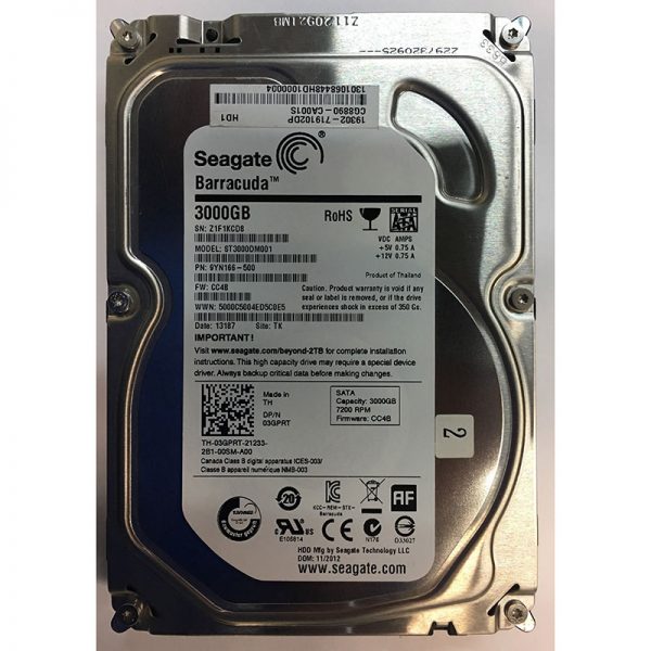 ST3000DM001 - Dell 3TB 7200 RPM SATA 3.5" HDD