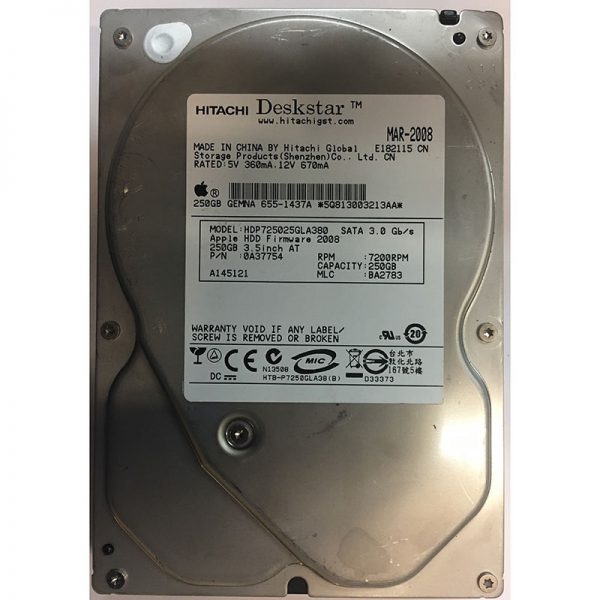 655-1437A - Apple 250GB 7200 RPM SATA 3.5" HDD