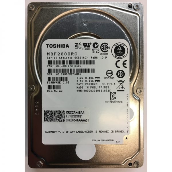 MBF2600RC - Fujitsu 600GB 10K RPM SAS 2.5" HDD