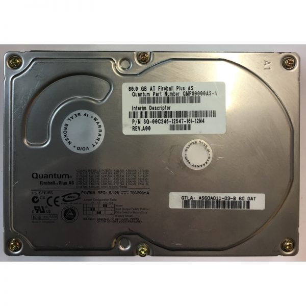 AS60A011-03-B - Quantum 60GB 7200 RPM IDE 3.5" HDD