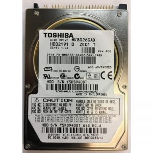 HDD2191 - Toshiba 80GB 5400 RPM IDE 2.5" HDD