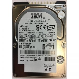 07N9504 - IBM 40GB 4200 RPM IDE 2.5" HDD