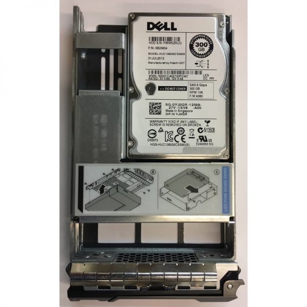 YJ0GR - Dell 300GB 10K RPM SAS 2.5" HDD w/tray