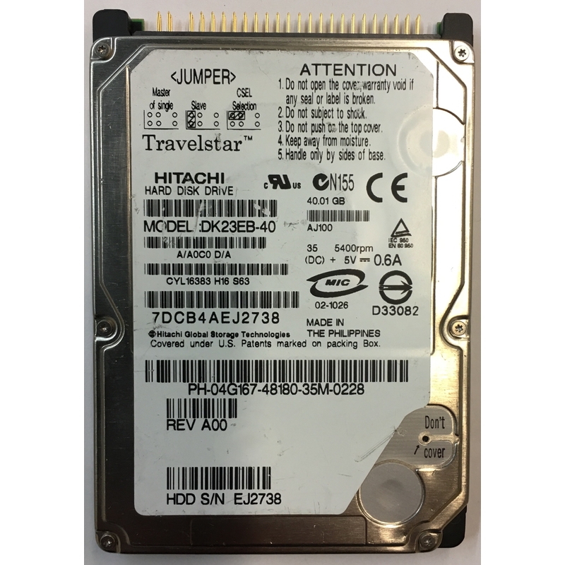 DK23EB-40 – 40GB 5400 RPM 2.5″ HDD – Drive Finder