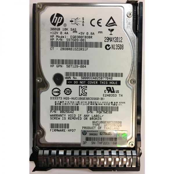 EG0300FBDBR - HP 300GB 10K RPM SAS 2.5" HDD w/ tray