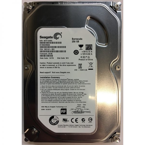 1BD141-303 - Seagate 250GB 7200 RPM SATA 3.5" HDD