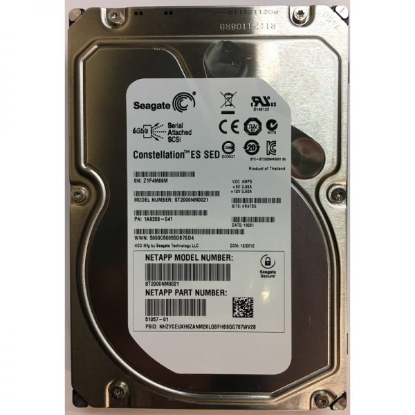 ST2000NM0021 - NetApp 2TB 7200 RPM SAS 3.5" HDD SED LSI/ NetApp